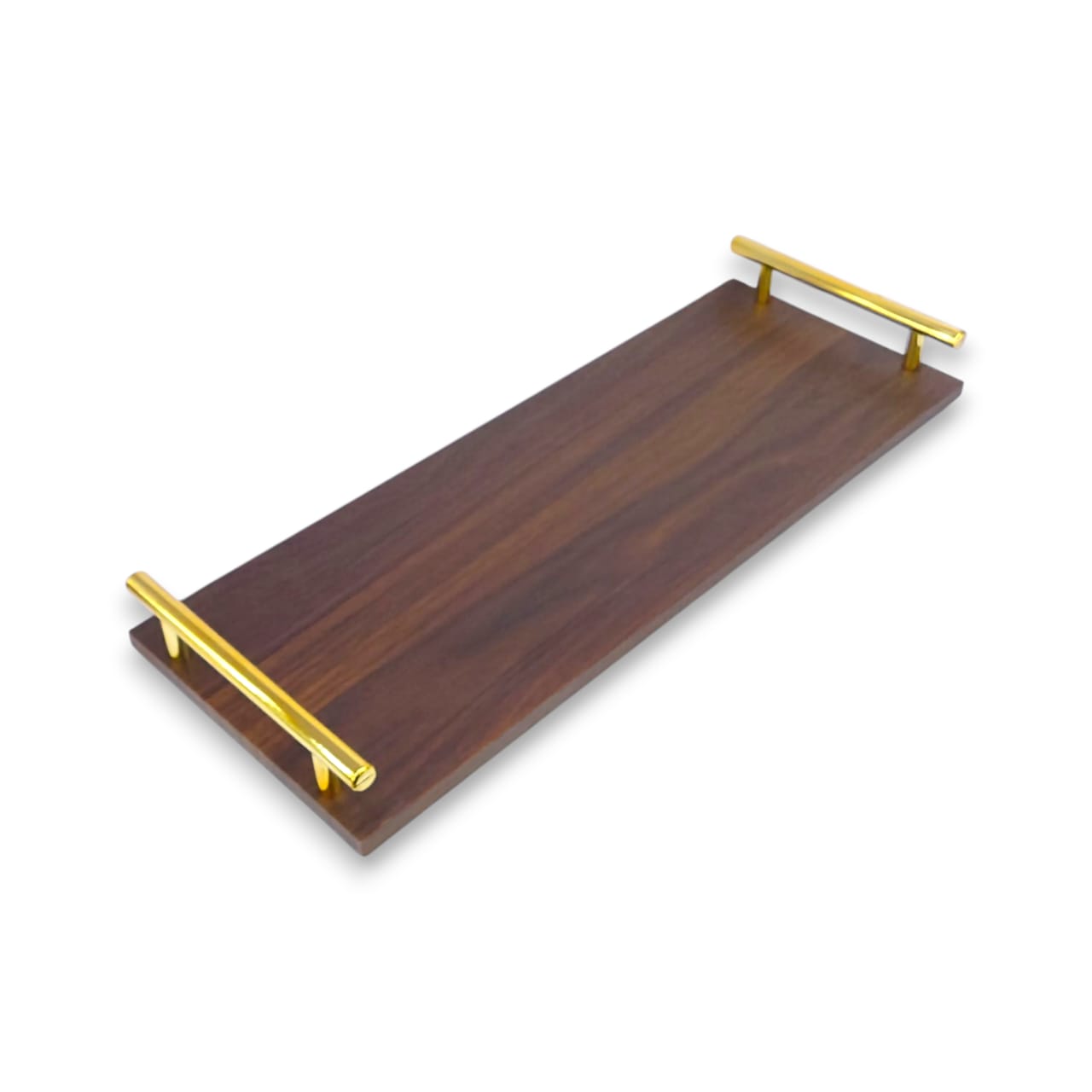 2-Piece Rectangular Long Wooden Tray Set