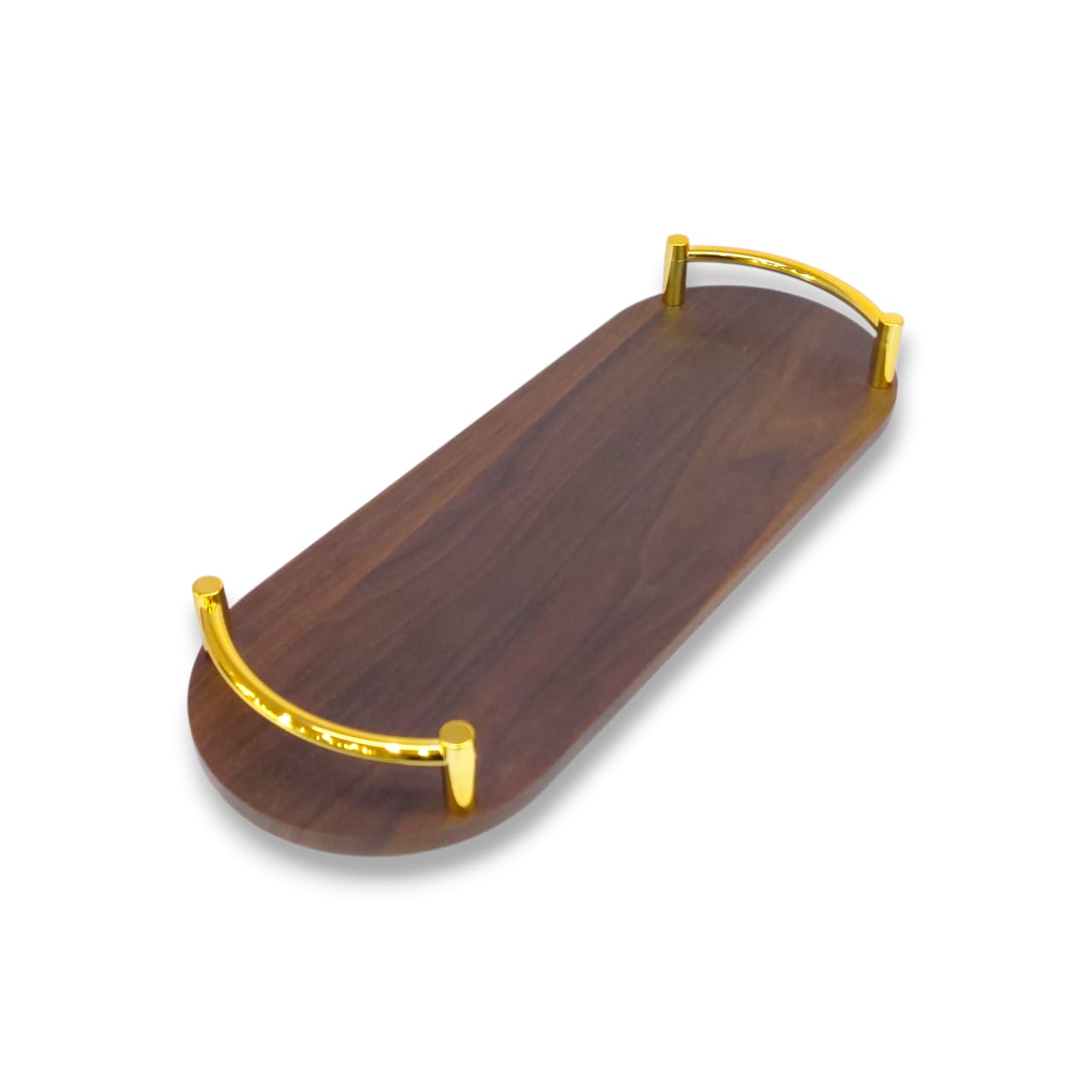 2-Piece Oval Long Wooden Tray Set