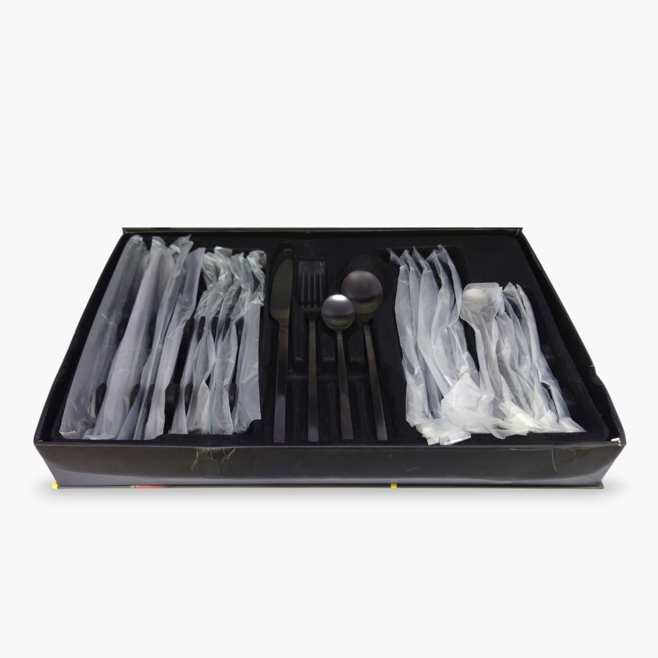 24-Piece Alomi Stainless Steel Cutlery Set Black