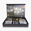 Alomi 24-Piece Stainless Steel Cutlery Set White & Golden