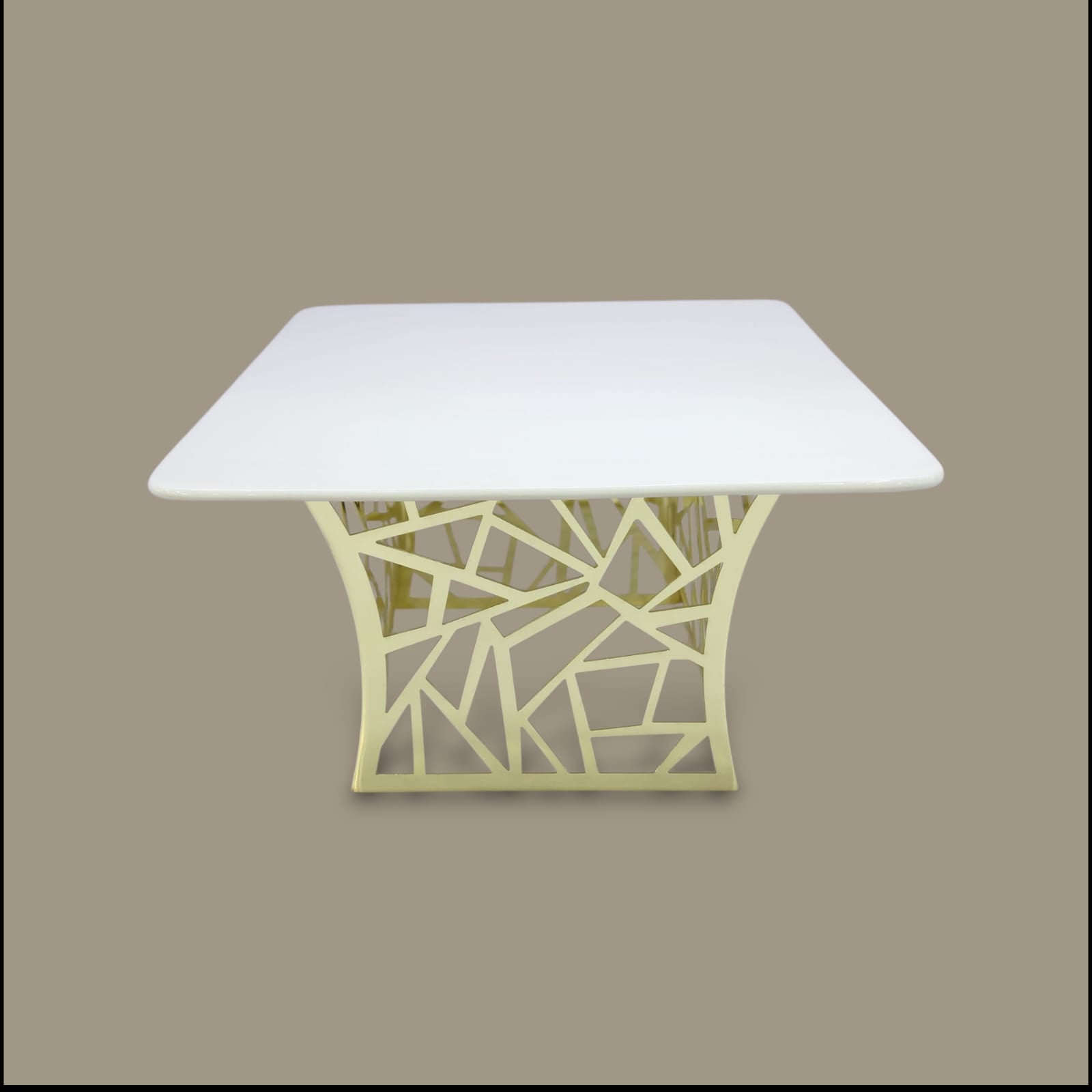 3-Piece Square Serving Platter Set With Golden Stand