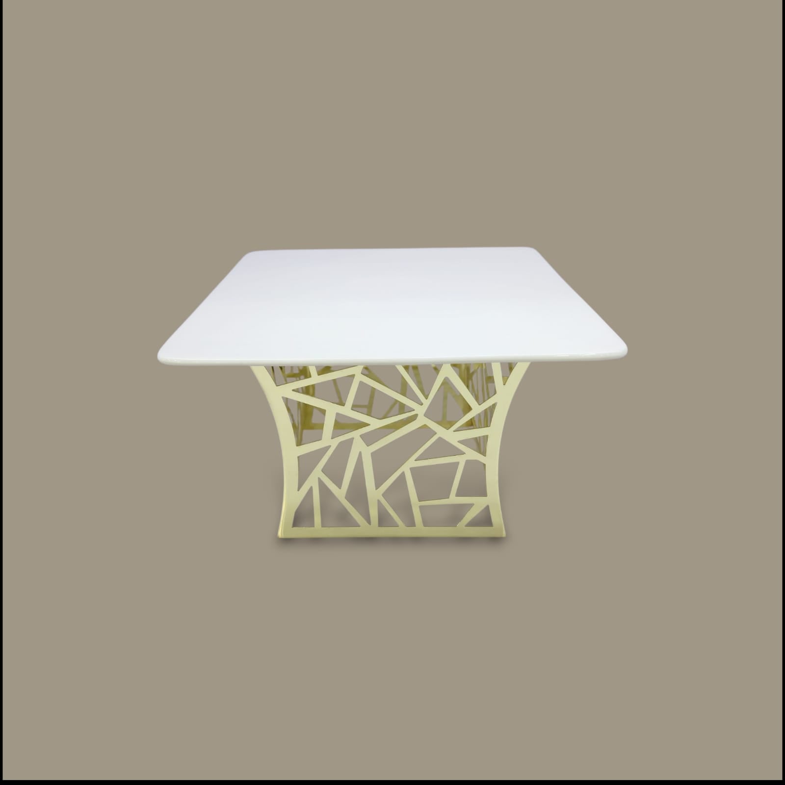 3-Piece Square Serving Platter Set With Golden Stand