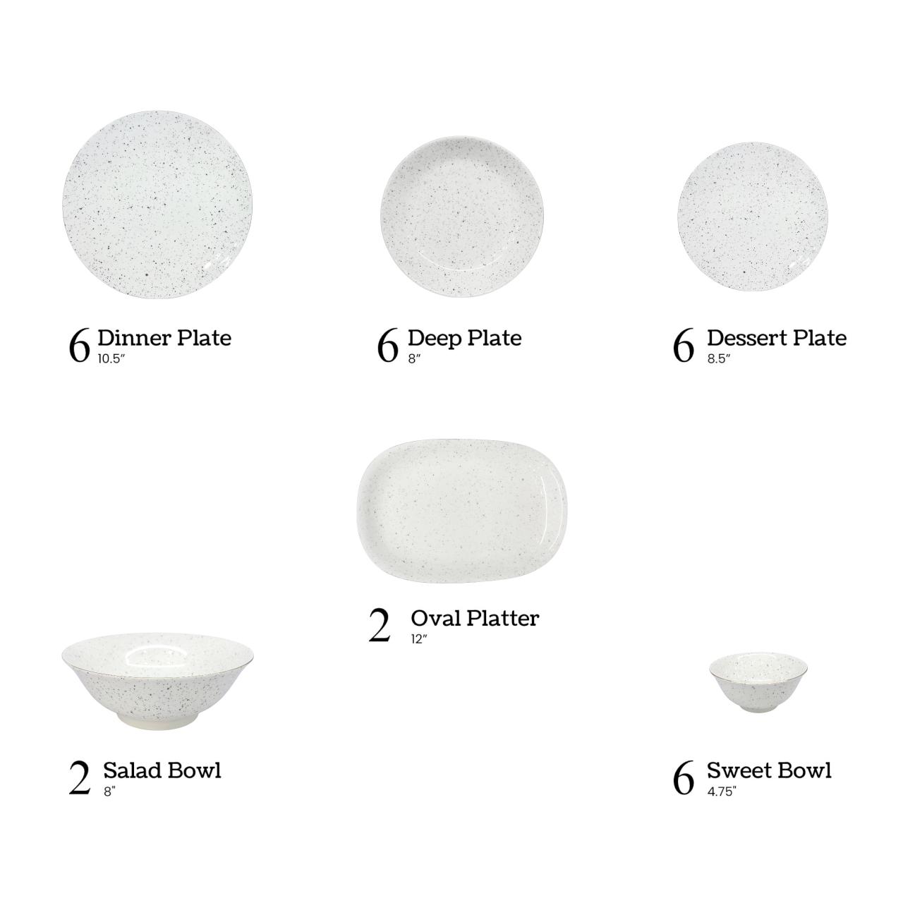 28-Piece Danny Home Dinner Set White