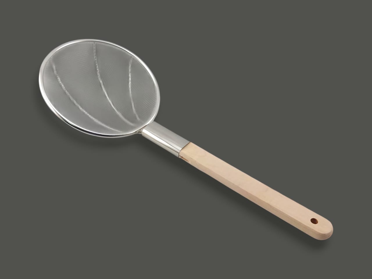Master Fry Strainer With Wood Handle