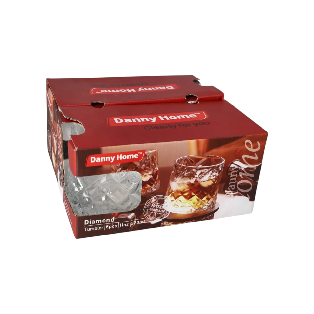 Danny Home Rotating Glass Set of 4-Pieces 320 ML