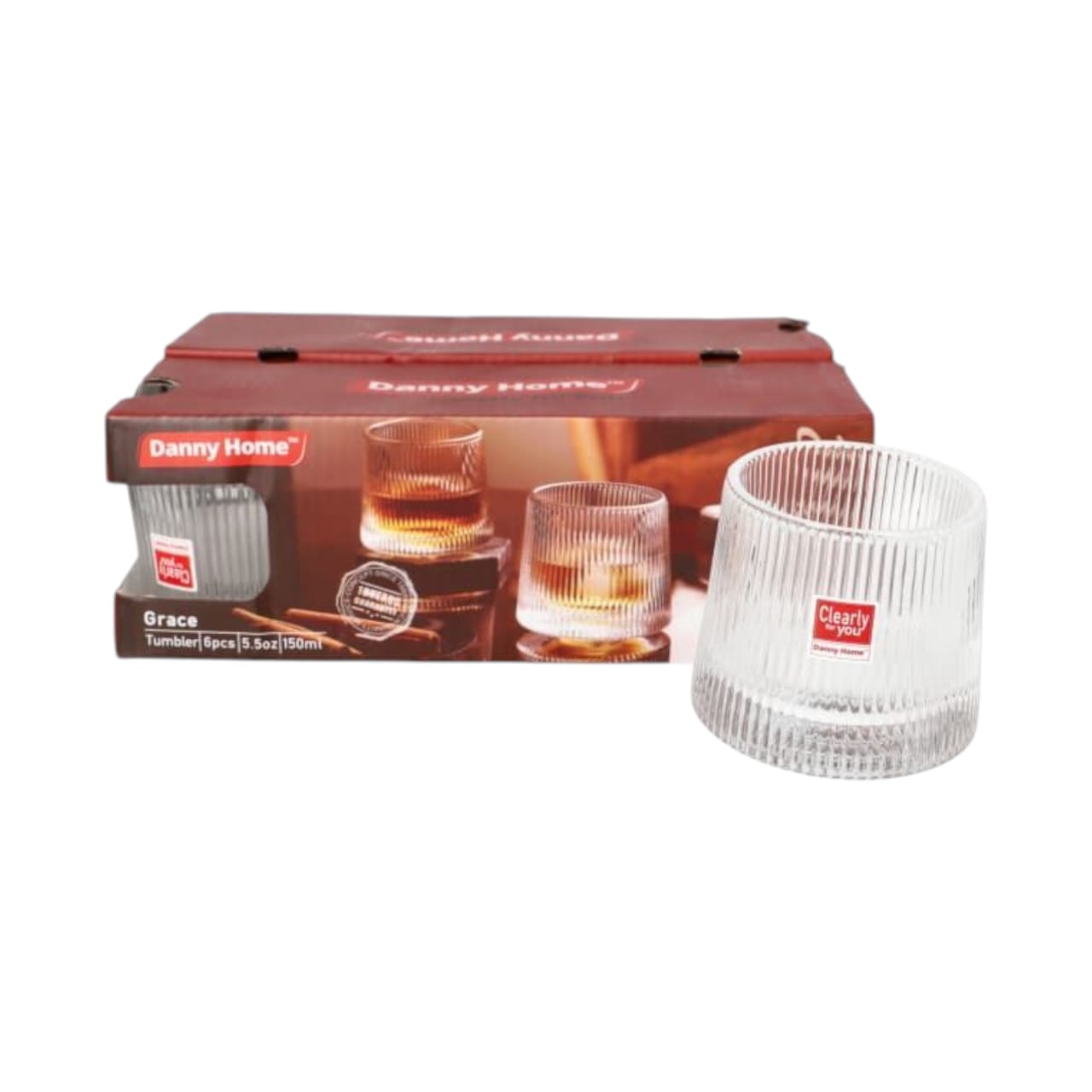 Danny Home Rotating Glass Set of 6-Pieces 150 ML
