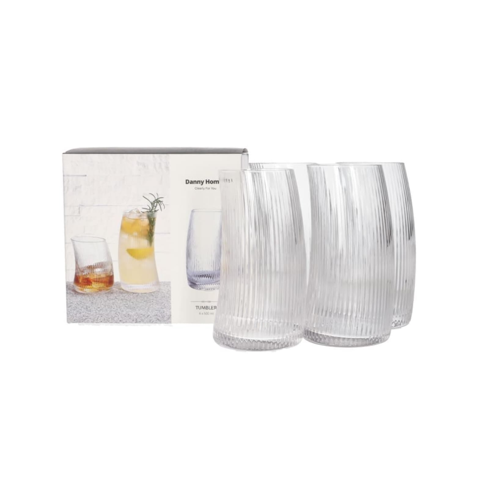 4-Piece Danny Home Crescent Glass