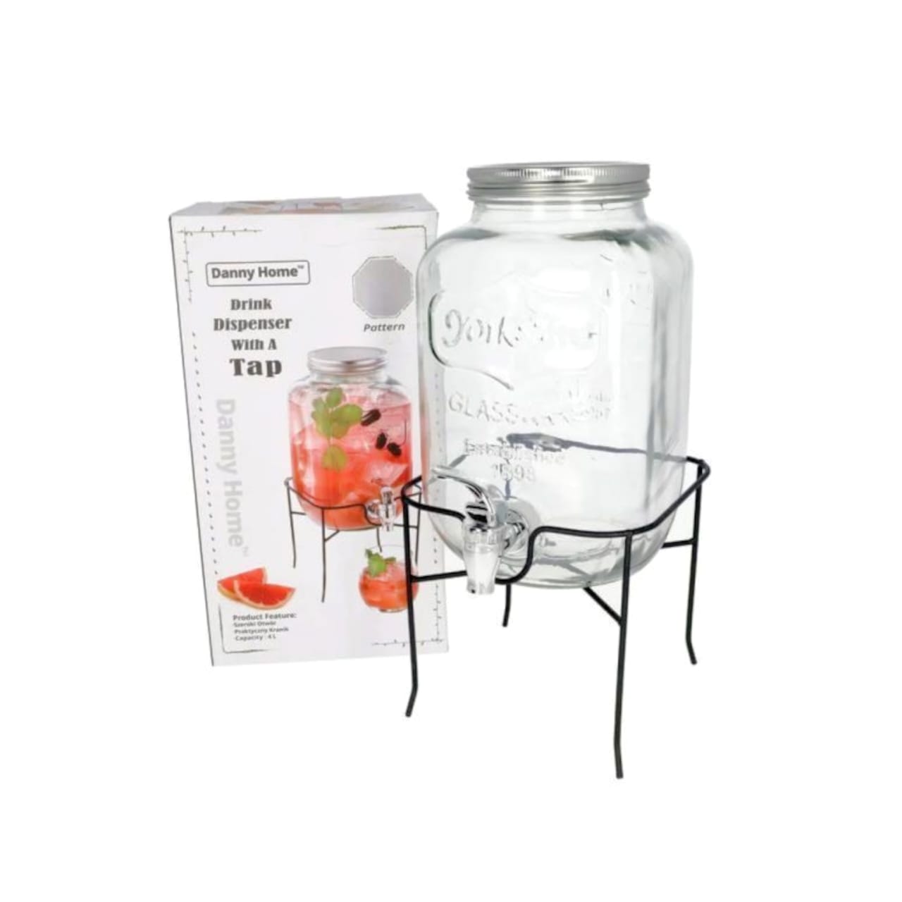 Danny Home Silver 4-Litre Beverage Dispenser With Stand
