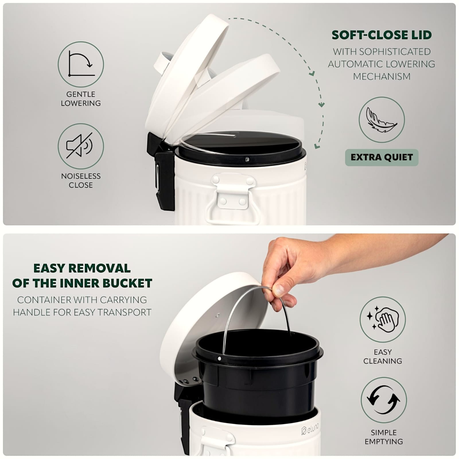 Danny Home Dustbin White