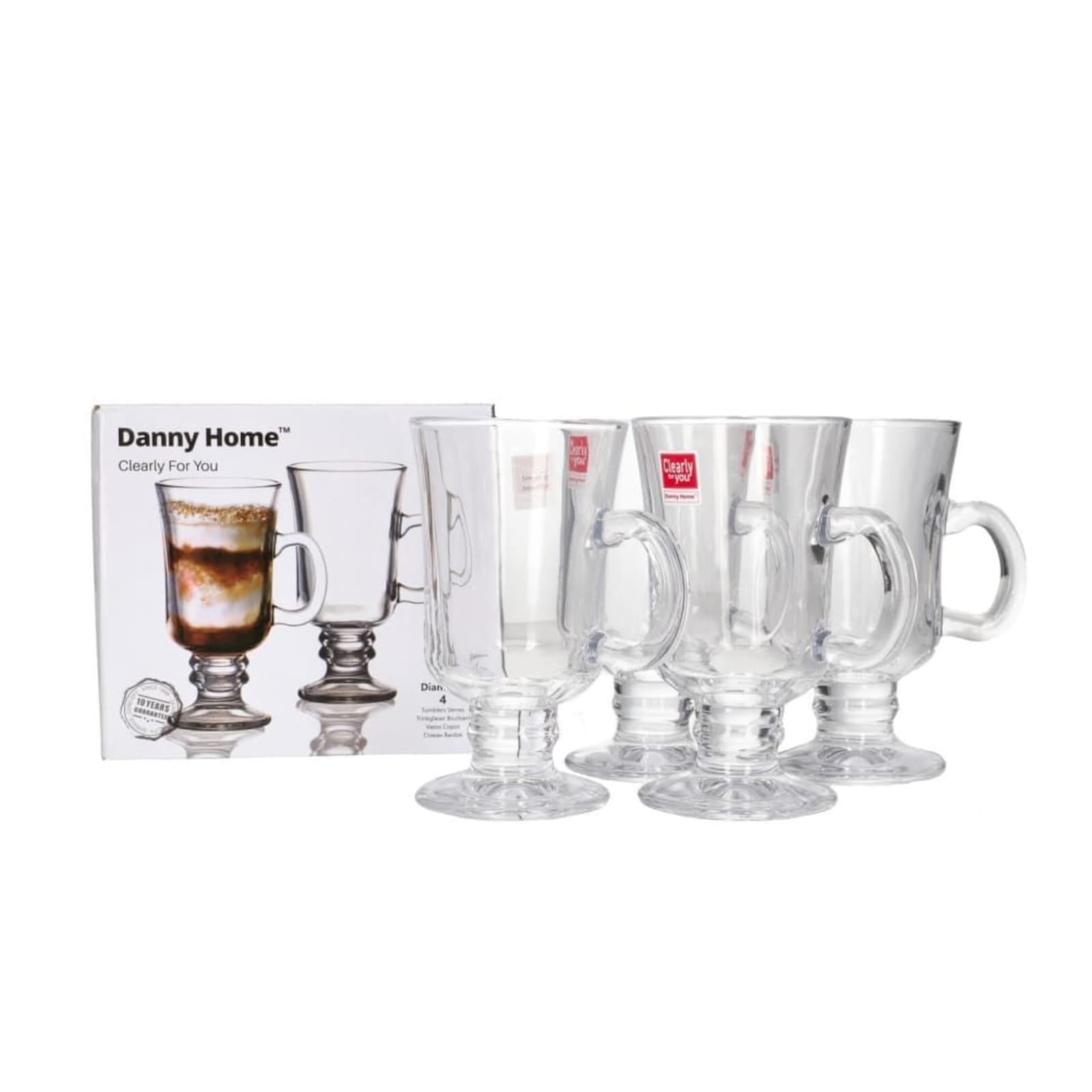 Danny Home Glass Mug Set of 4 Pcs