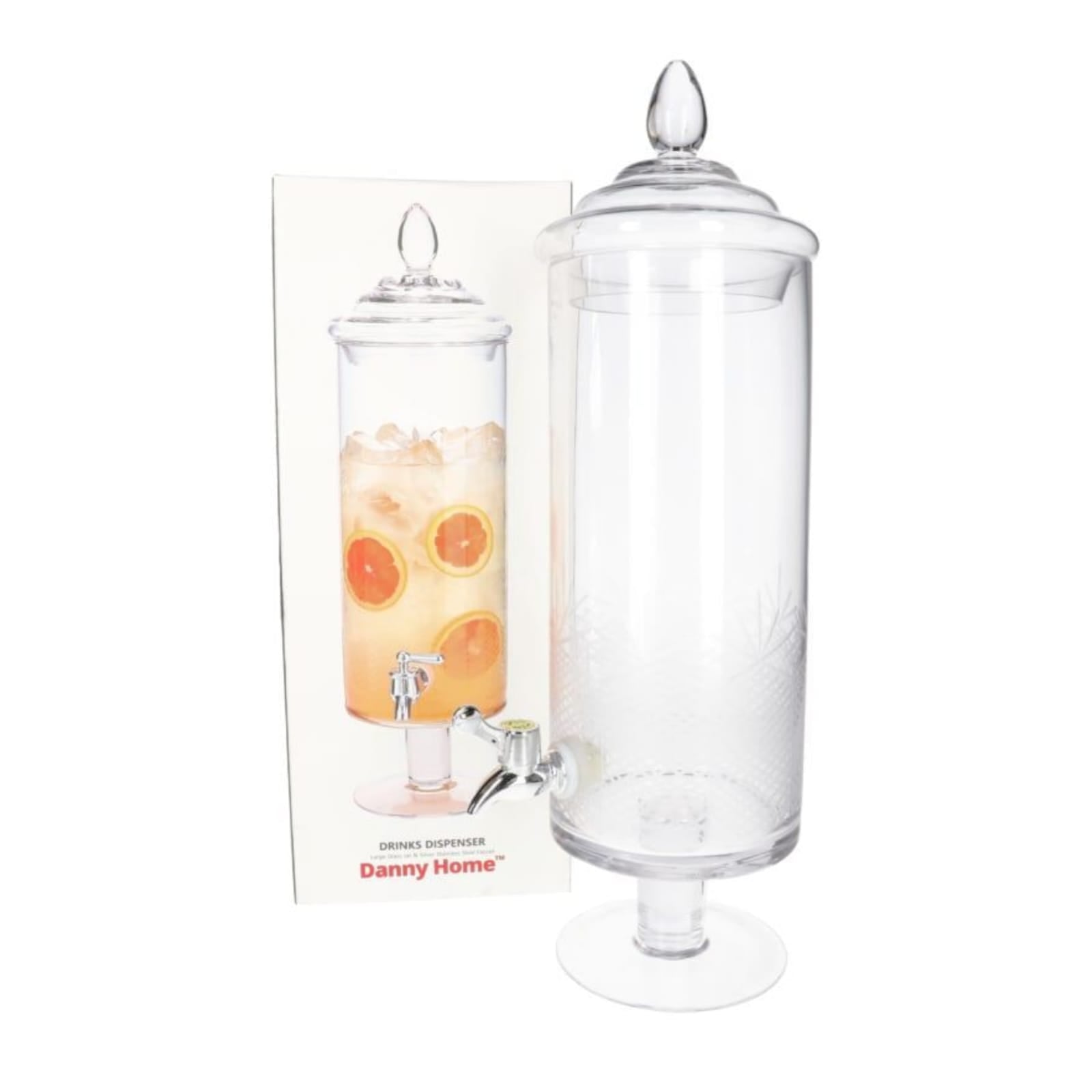 Danny Home 4 Liter Glass Beverage Dispenser