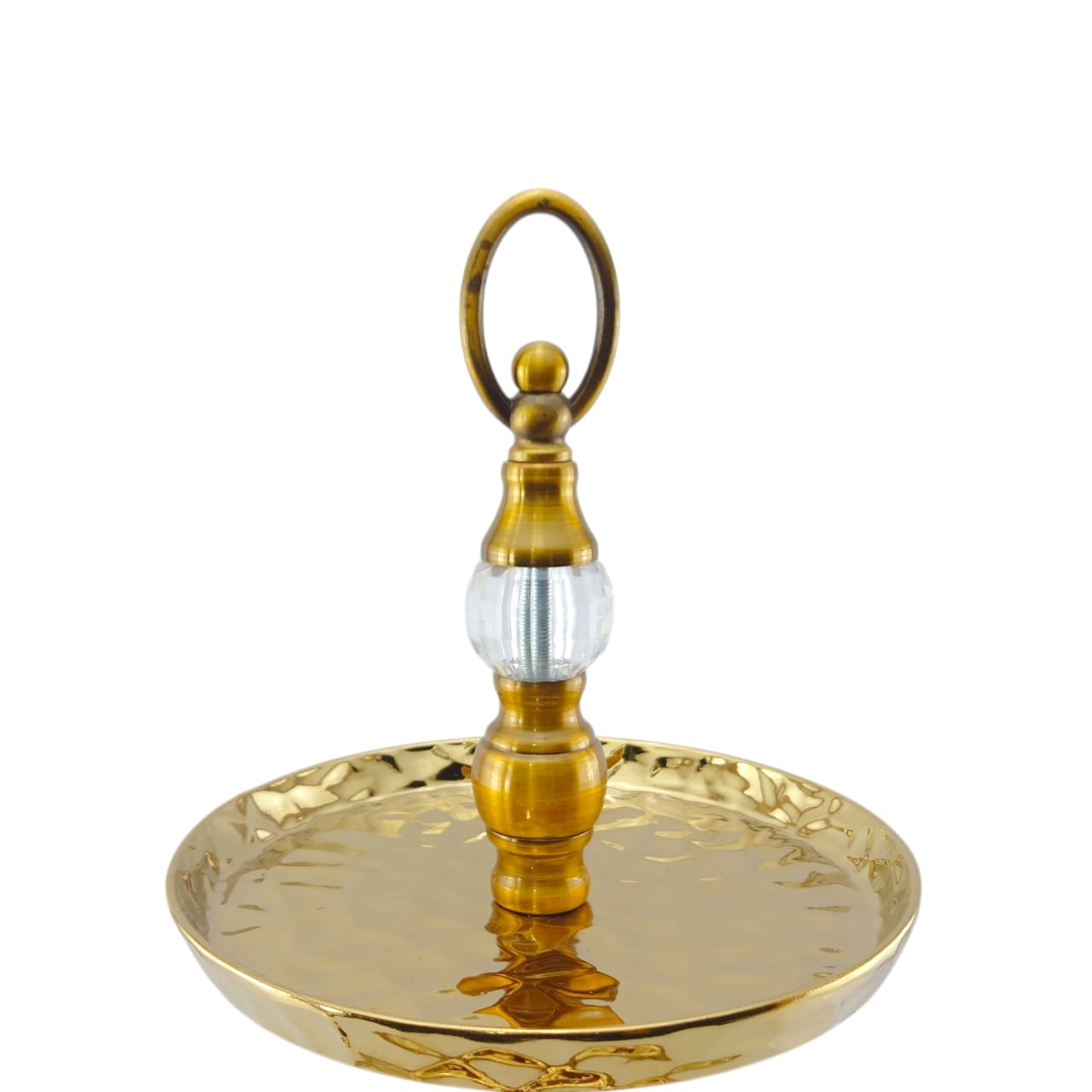 2-Tier Fancy Ceramic Hammered Dessert Stand