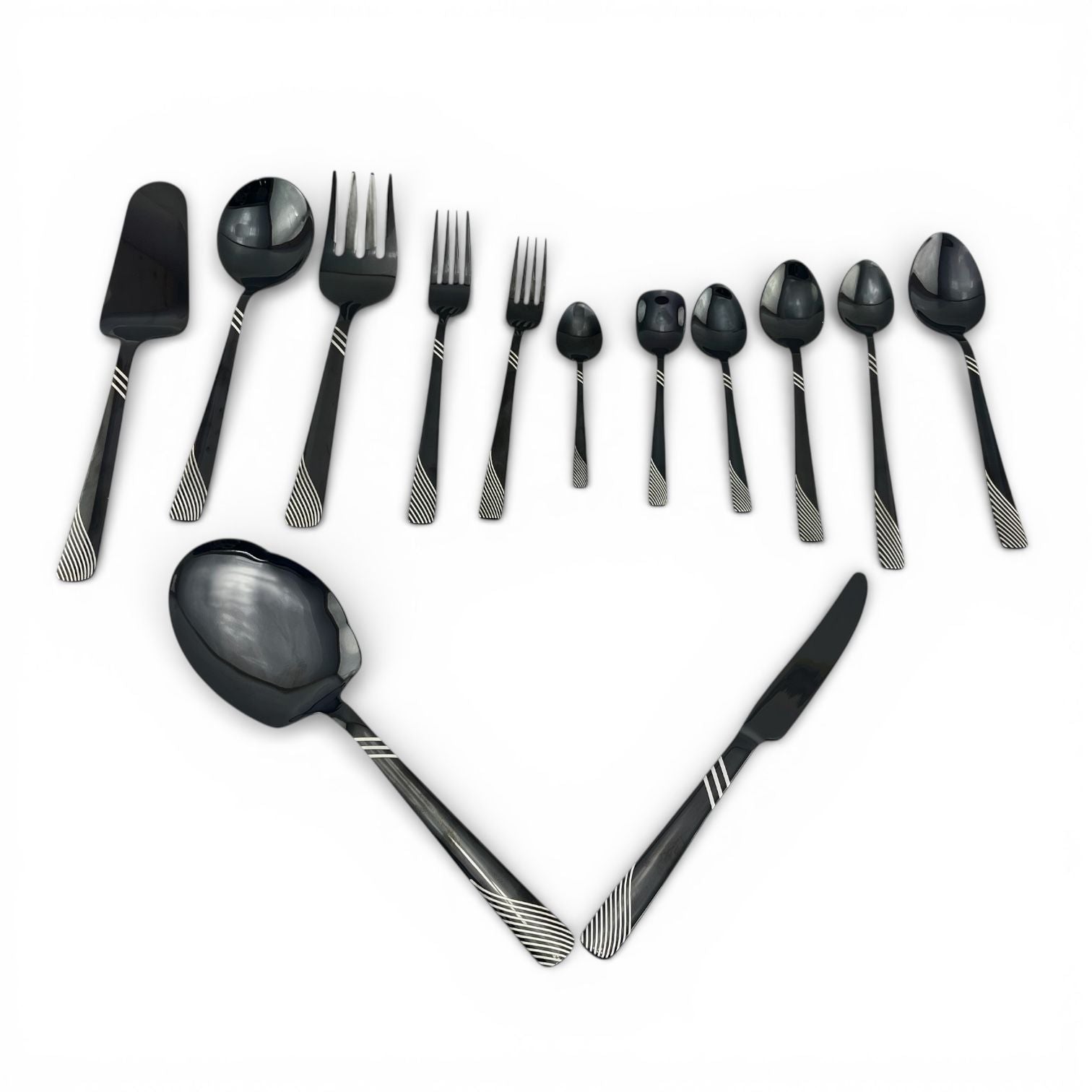 68-Piece Fancy Black Cutlery Set