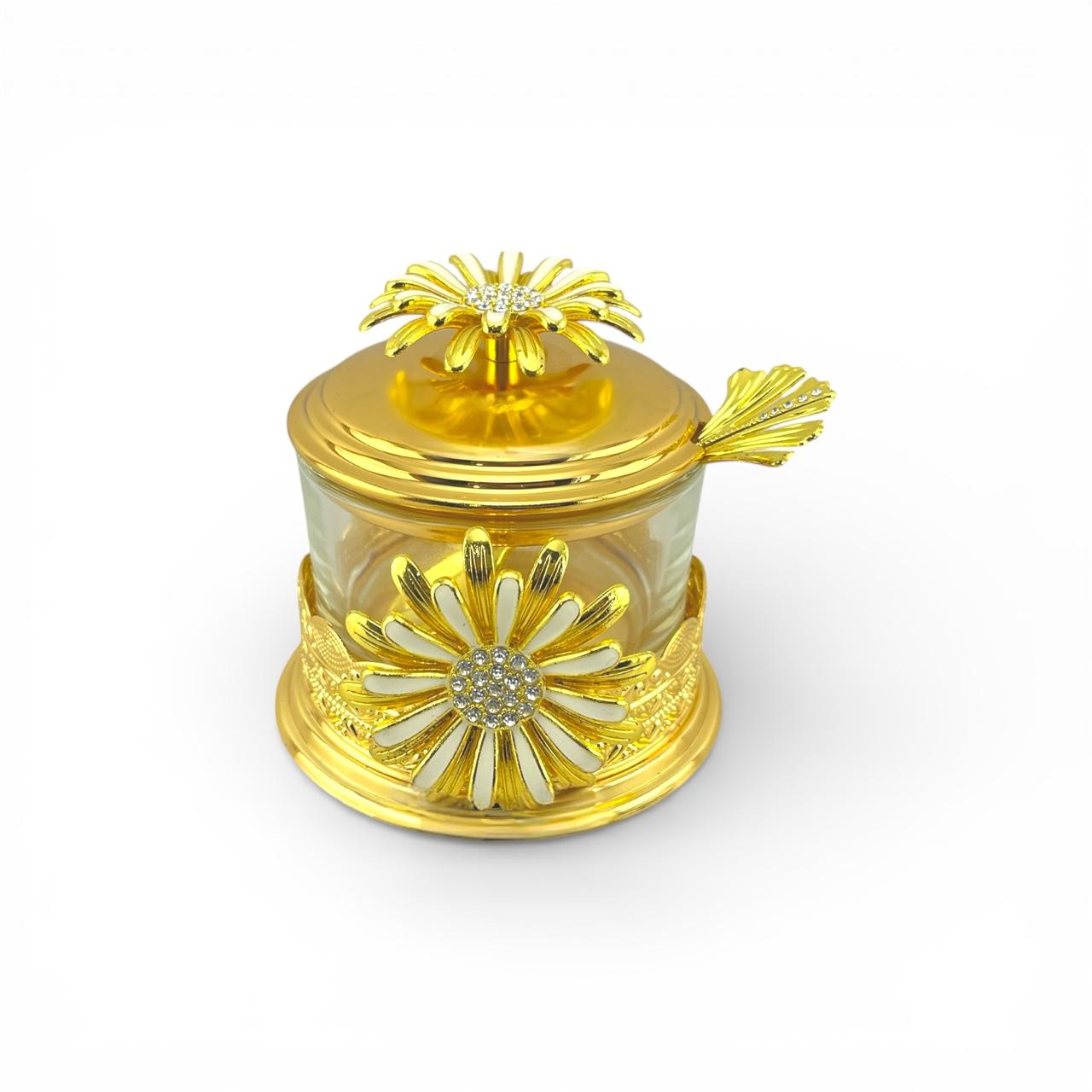 Fancy Golden Sugar Pot