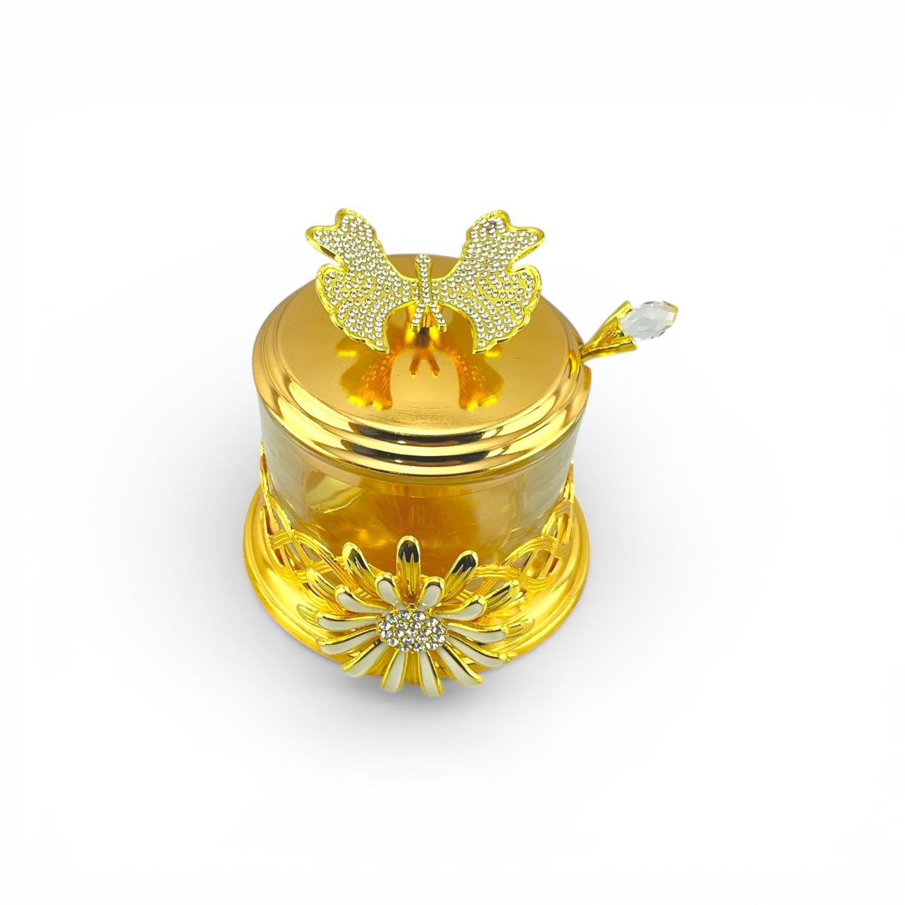 Fancy Golden Sugar Pot
