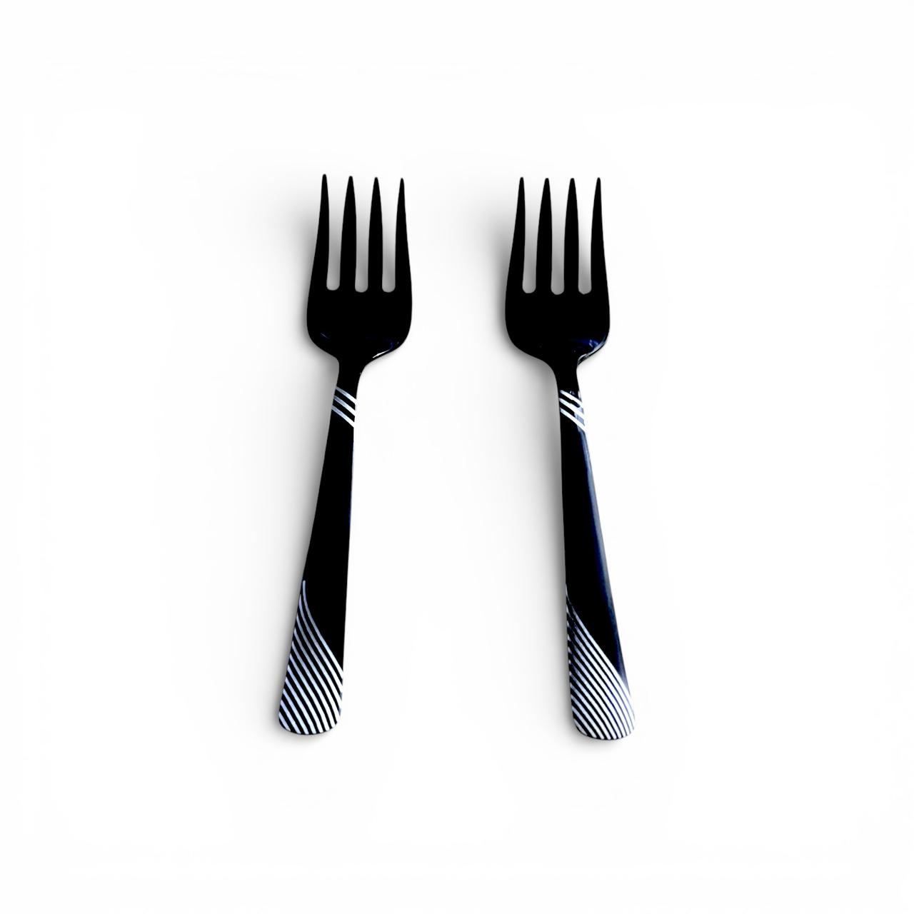 2-Piece Black Serving Fork