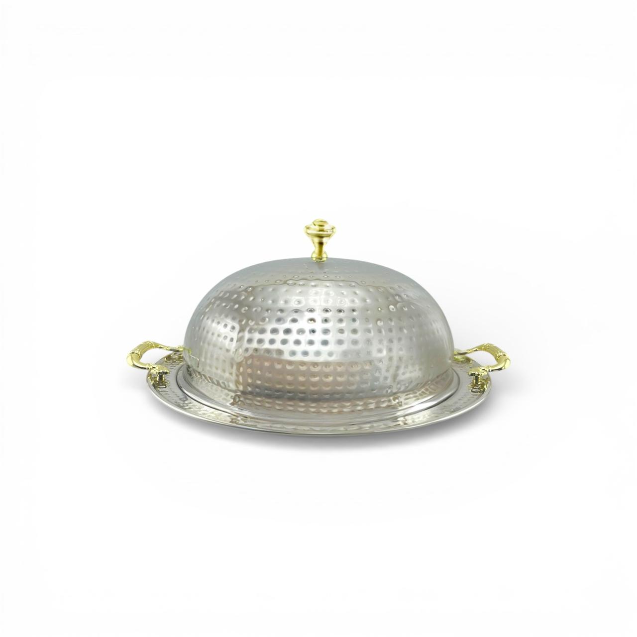 Oman Hammered Stainless Steel Serving Platter with Dome