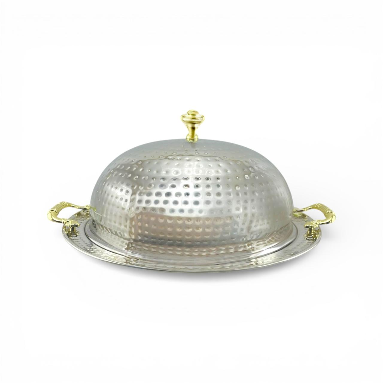 Oman Hammered Stainless Steel Serving Platter with Dome