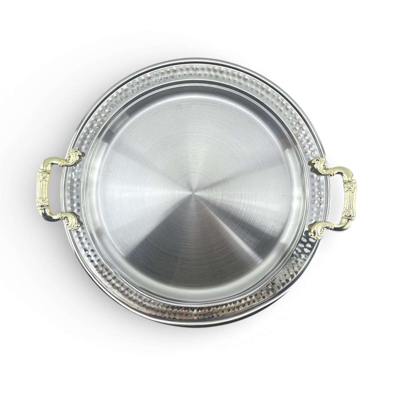 Oman Hammered Stainless Steel Serving Platter with Dome