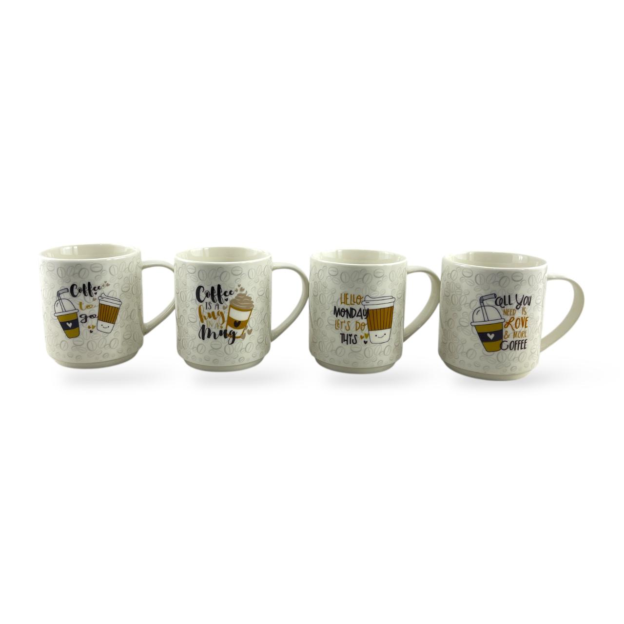 4- Piece Coffee Mug Set With Stand