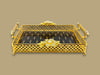 Fancy Glass Rectangular Tray Golden
