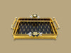 Fancy Glass Rectangular Tray Golden