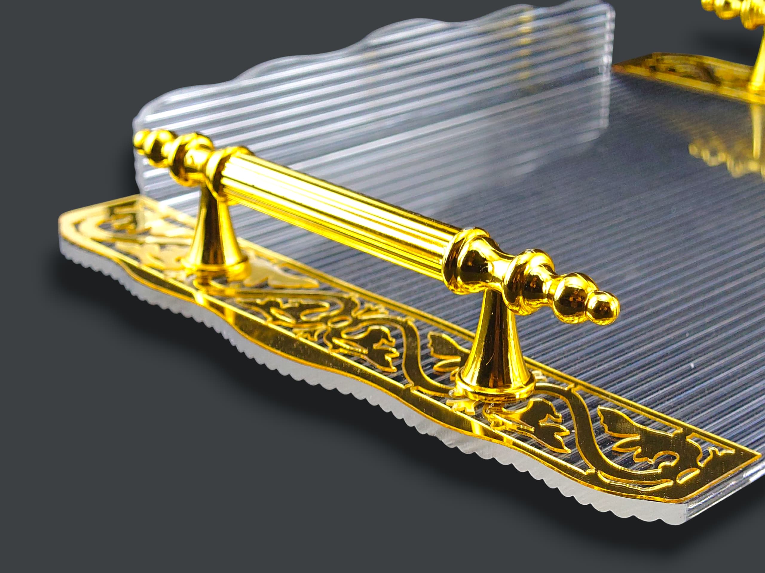 Fancy 2-Piece Acrylic Rectangular Serving Tray Set