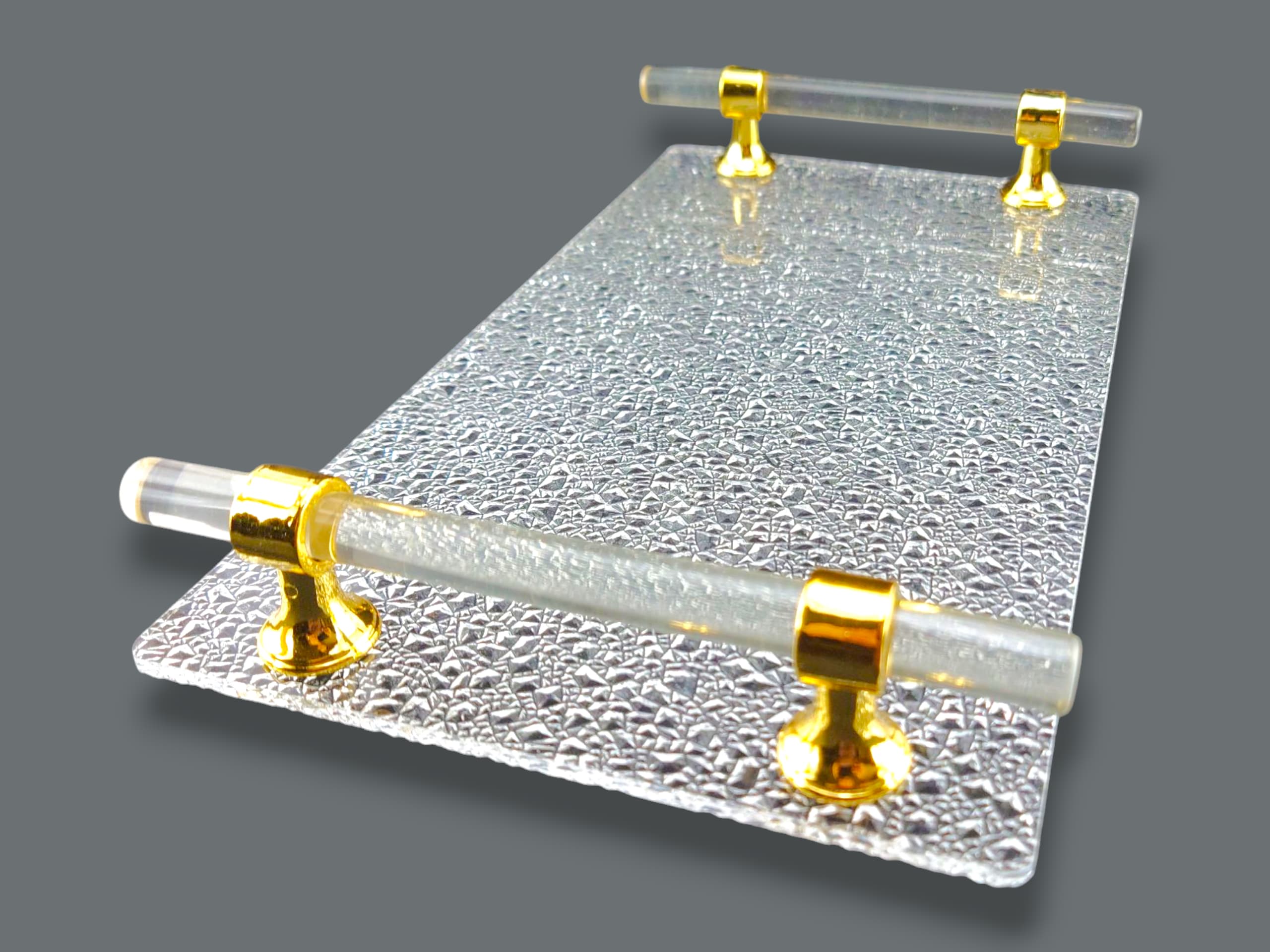 Fancy 3-Piece Acrylic Rectangular Serving Tray Set