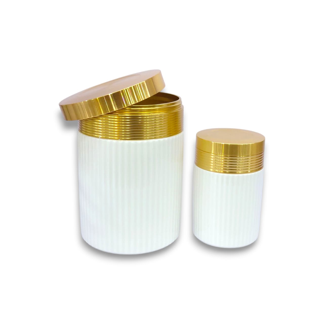 7-Piece Glass Spice Jar Set White