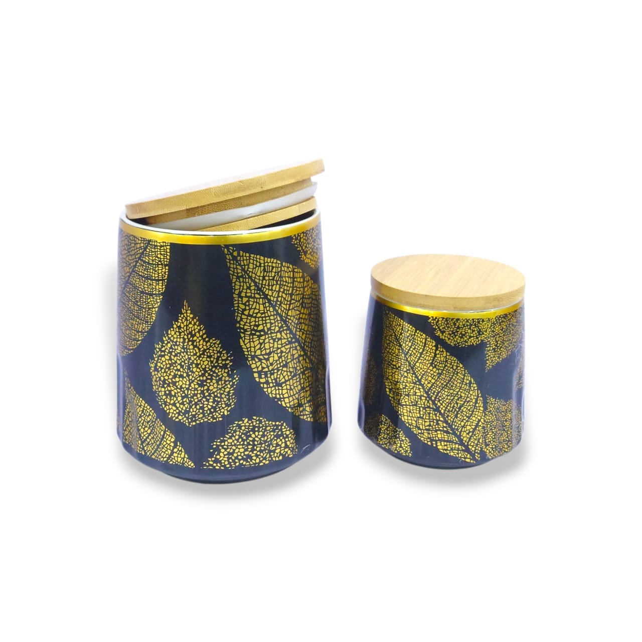 7-Piece Ceramic Spice Jar Set Black