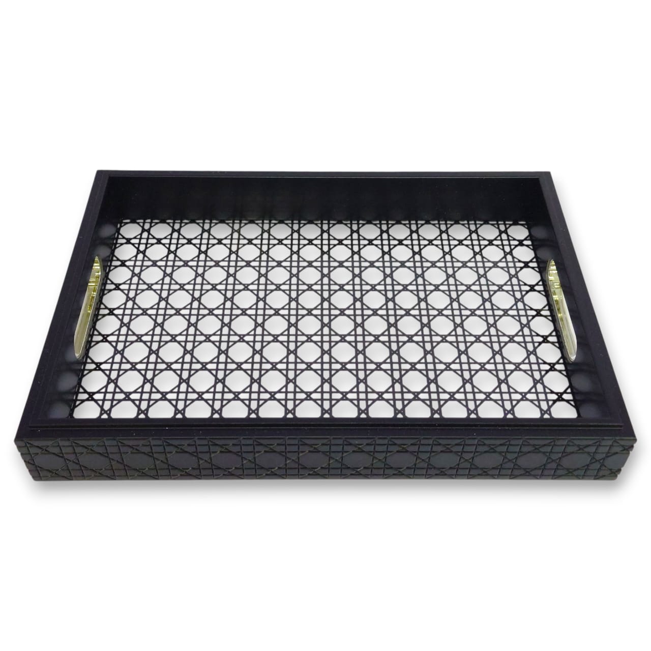 2-Piece Fancy Wooden & Acrylic Tray Set
