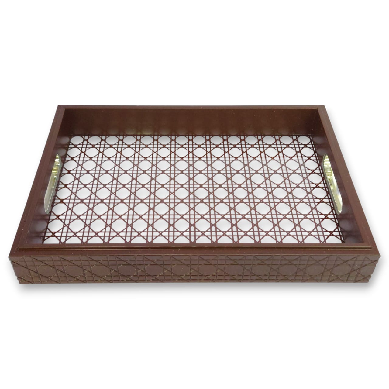 2-Piece Fancy Wooden & Acrylic Tray Set