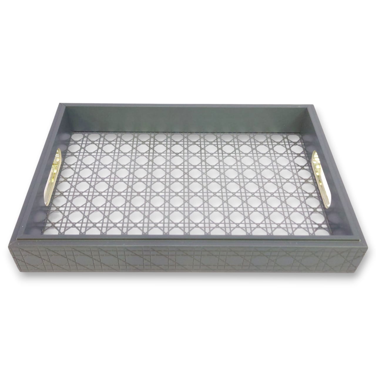 2-Piece Fancy Wooden & Acrylic Tray Set
