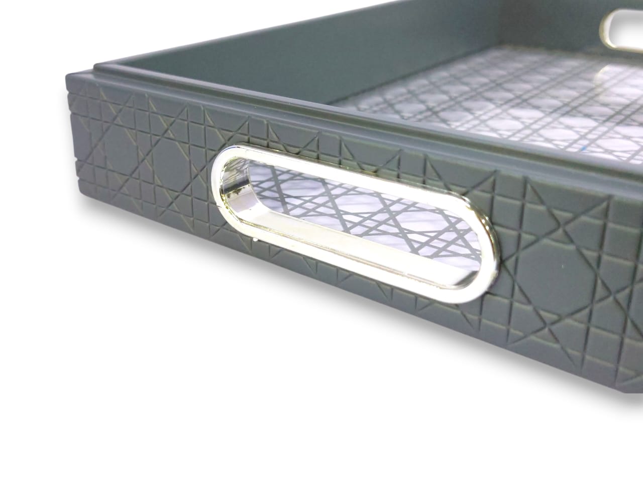 2-Piece Fancy Wooden & Acrylic Tray Set
