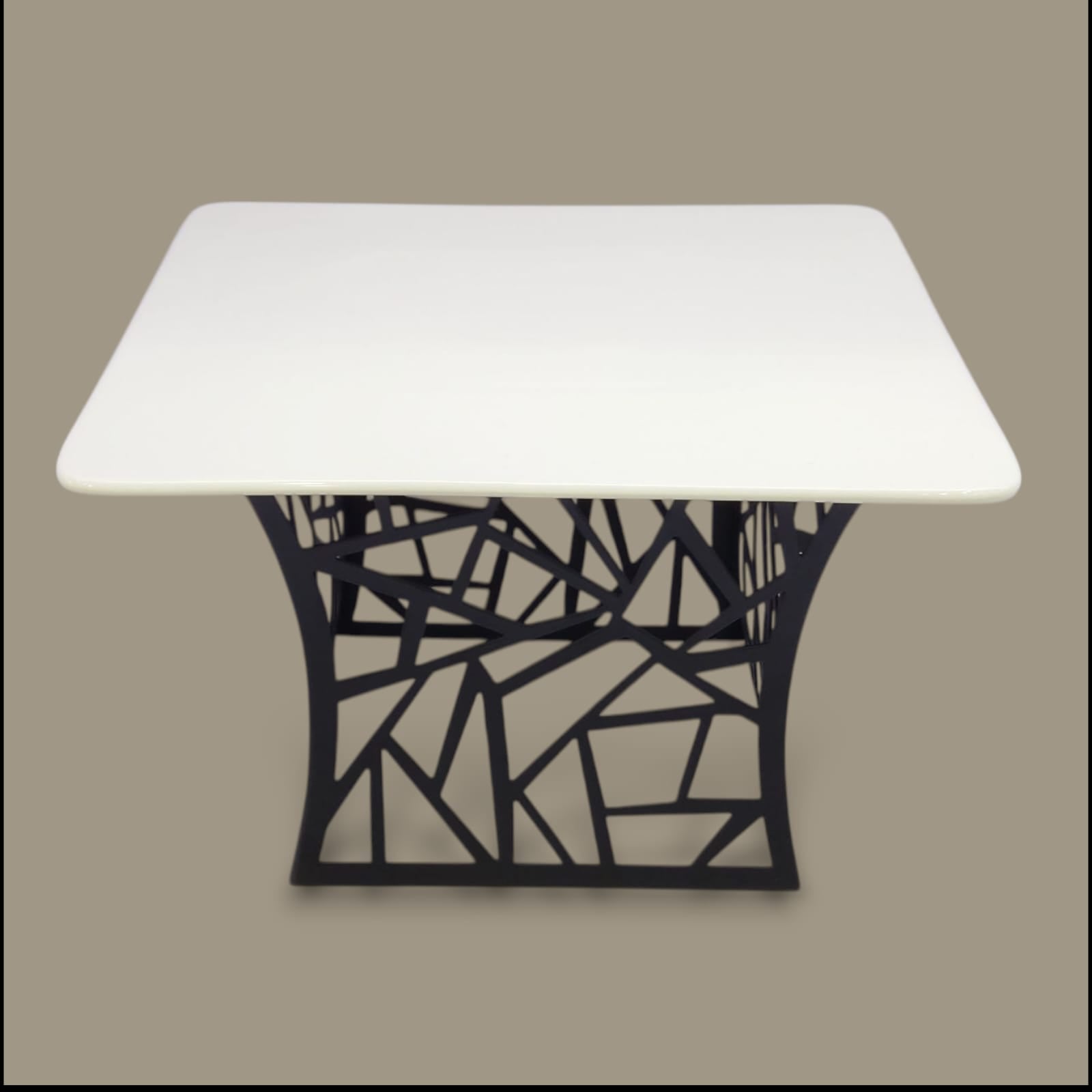 3-Piece Square Serving Platter Set With Black Stand