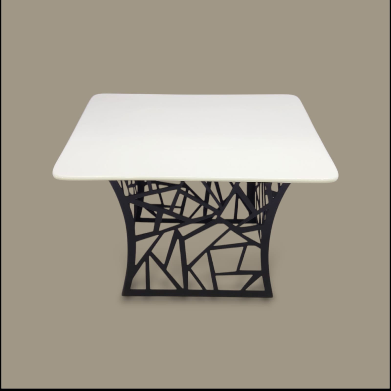 3-Piece Square Serving Platter Set With Black Stand