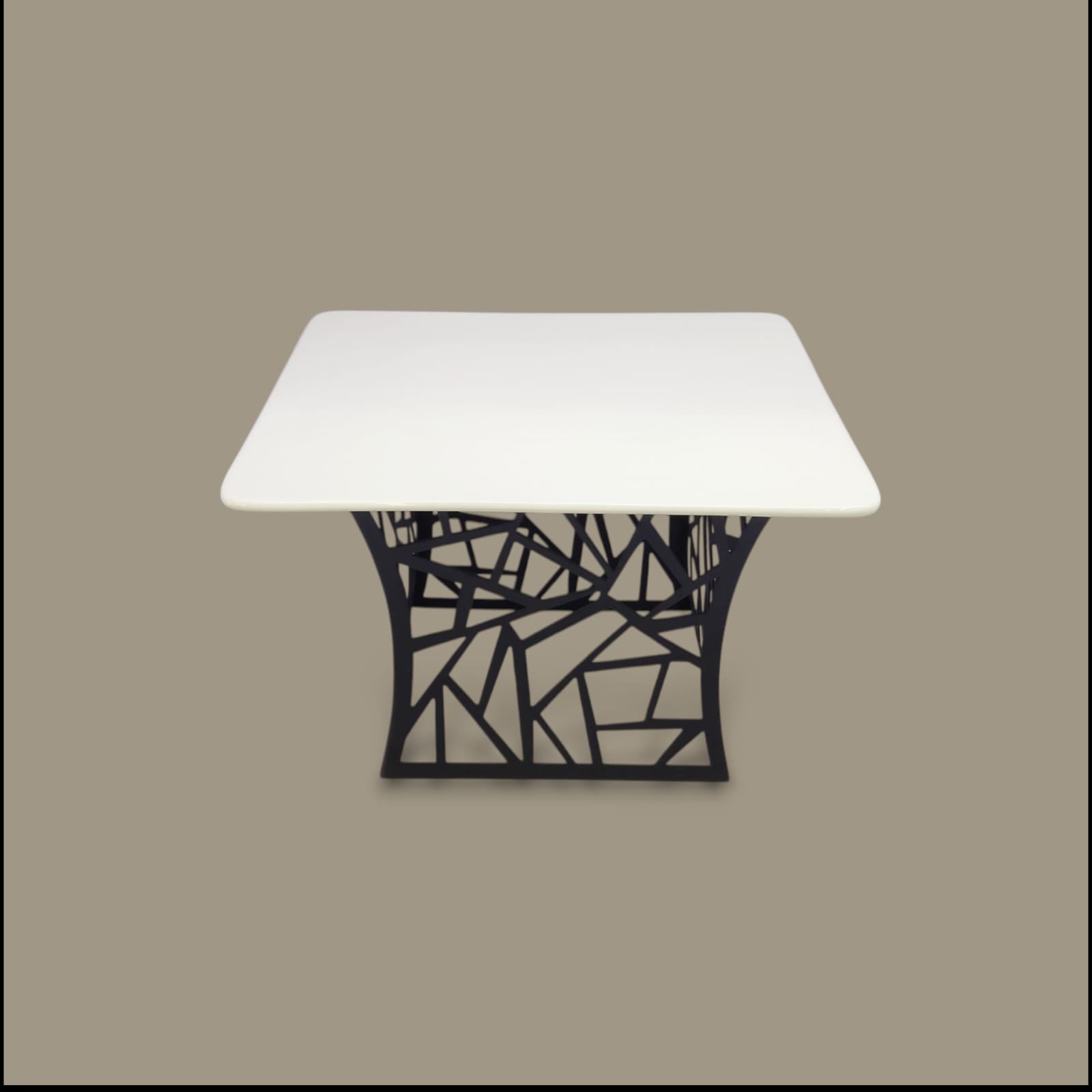 3-Piece Square Serving Platter Set With Black Stand