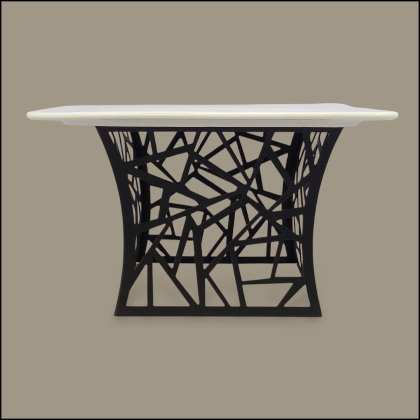 3-Piece Square Serving Platter Set With Black Stand