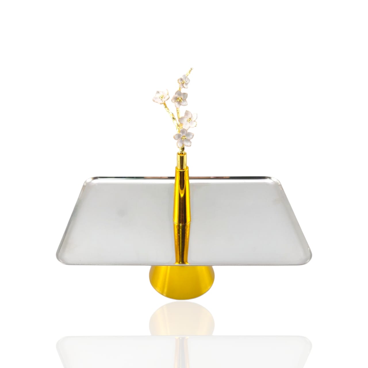 Fancy Stainless Steel Rectangle Dessert Stand