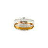3-Portion Round Acrylic Dry Fruit Dish With Lid