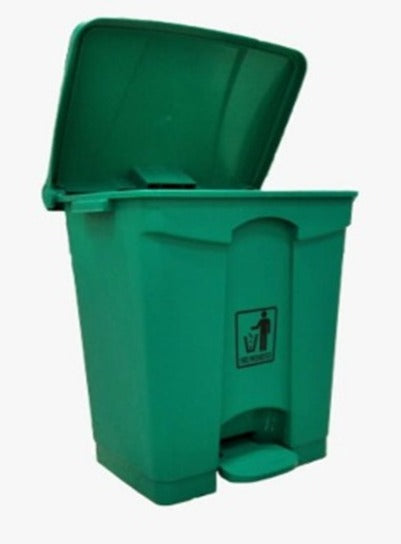 Deluxe foot pedal dustbin in green color