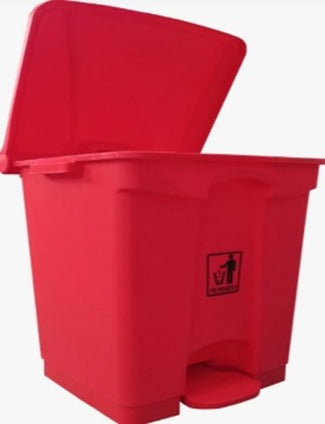 Deluxe Foot pedal dustbin in red color