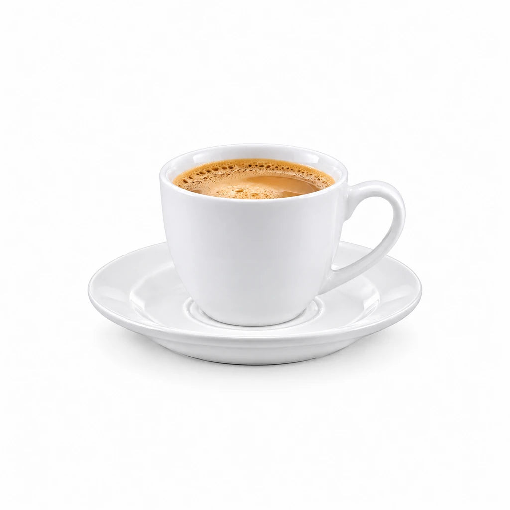 Forte B.K Wide-Rim White Ceramic Tea Saucer, 6 Inch