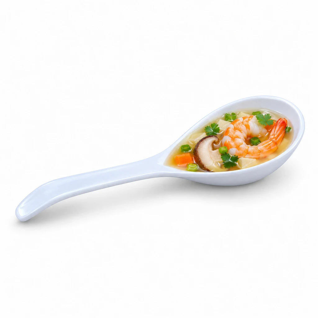 Blaze 10-Inch White Melamine Serving Soup Spoon