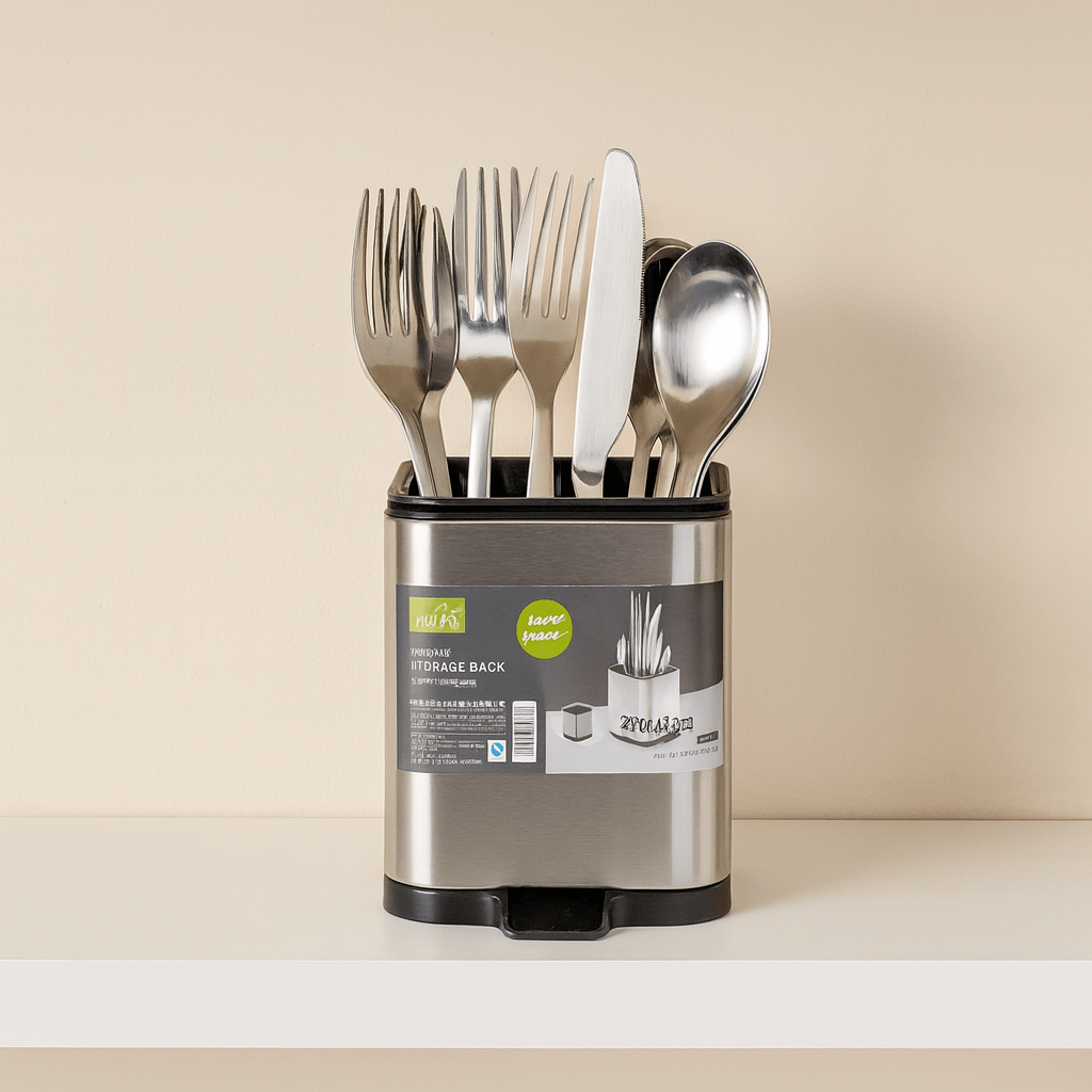 Stainless Steel Cutlery Holder 12x10 cm