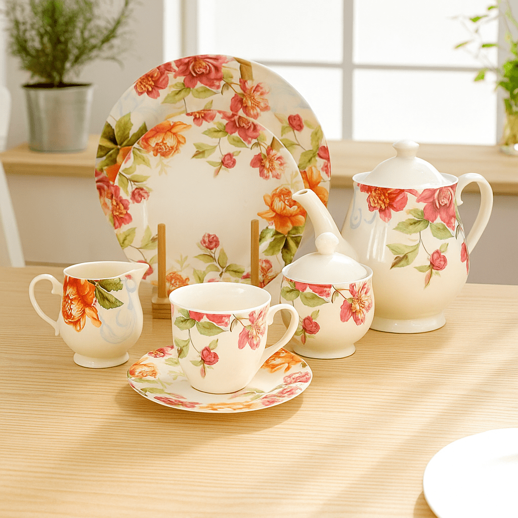 Claytan 24-Piece Floral Tea Set