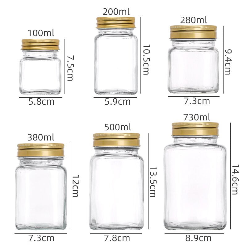 Square Glass Storage Jar