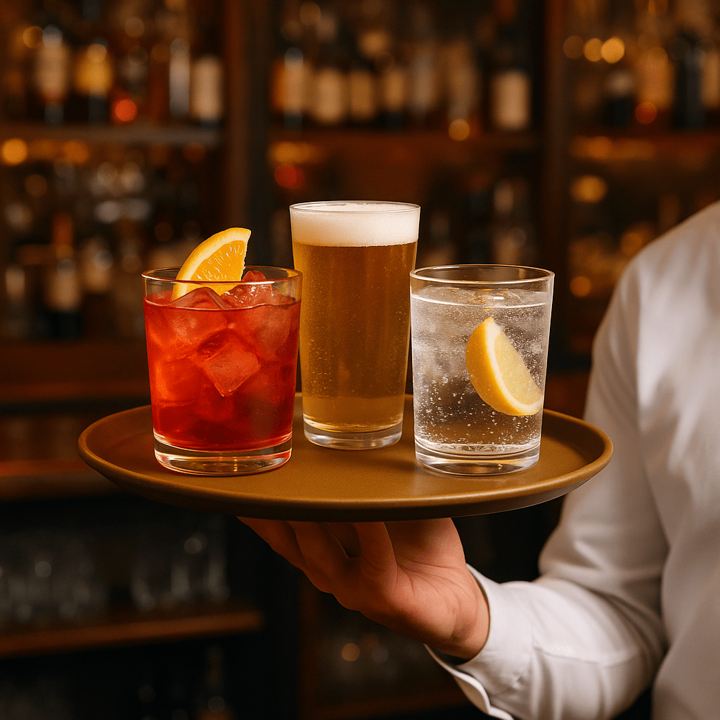 Raffle Anti-Slip Round Brown Serving Tray